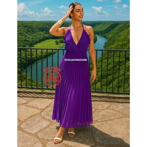 ZARA BLOGGER FAVE!!! Strappy Pleated Midi Dress NWT 💜